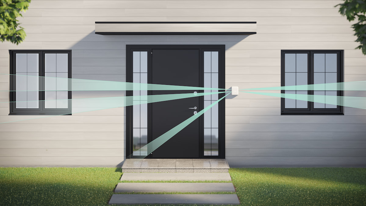 Ridådetektor dubbel utomhus 4-15m trådlös vit