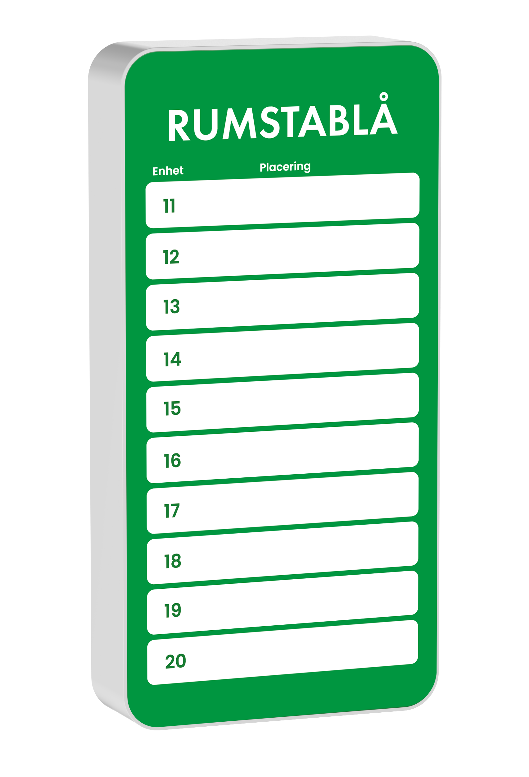 Rumstablå för UP-MIDI Plats 11-20