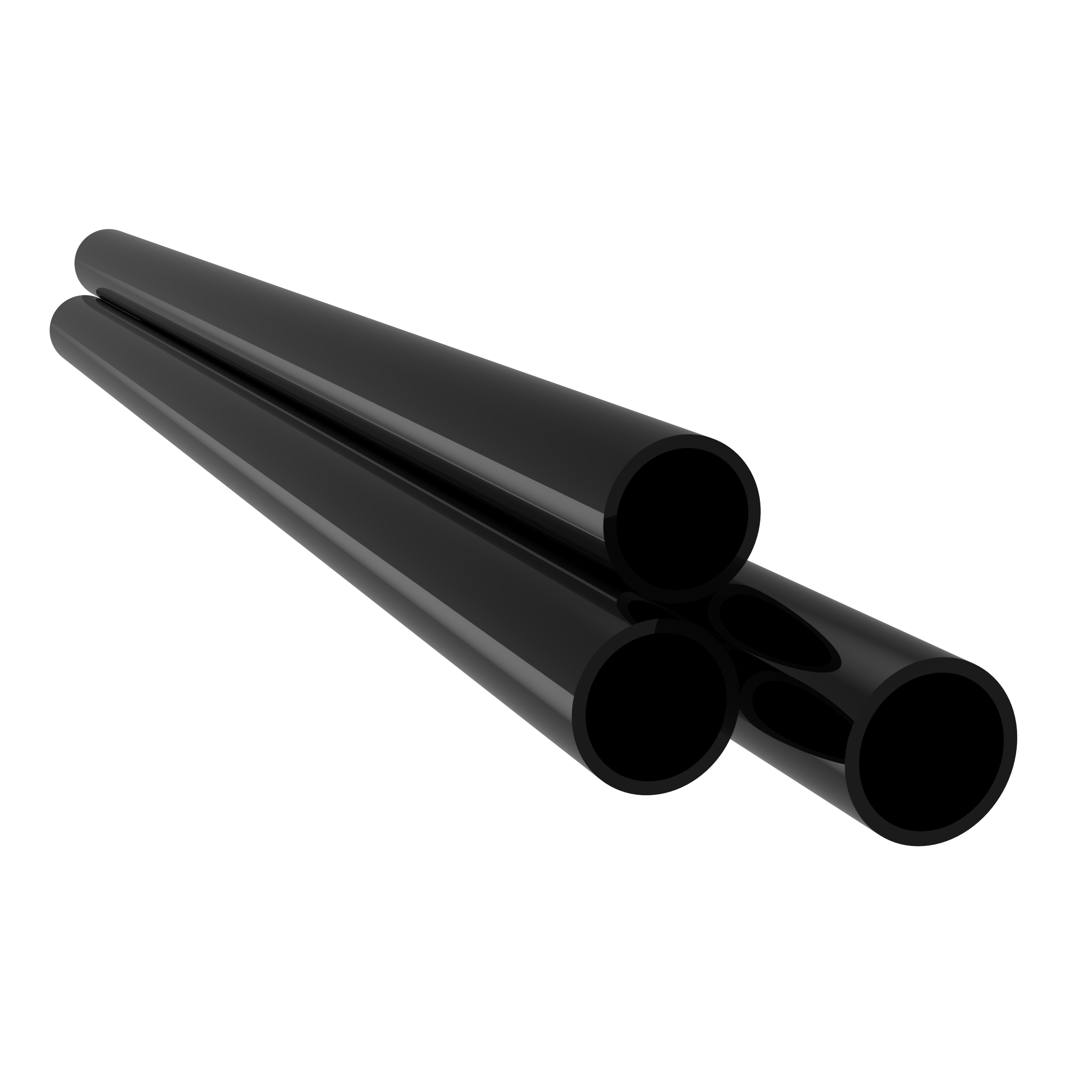 Samplingsrör 25 mm x 2,4 meter Svart