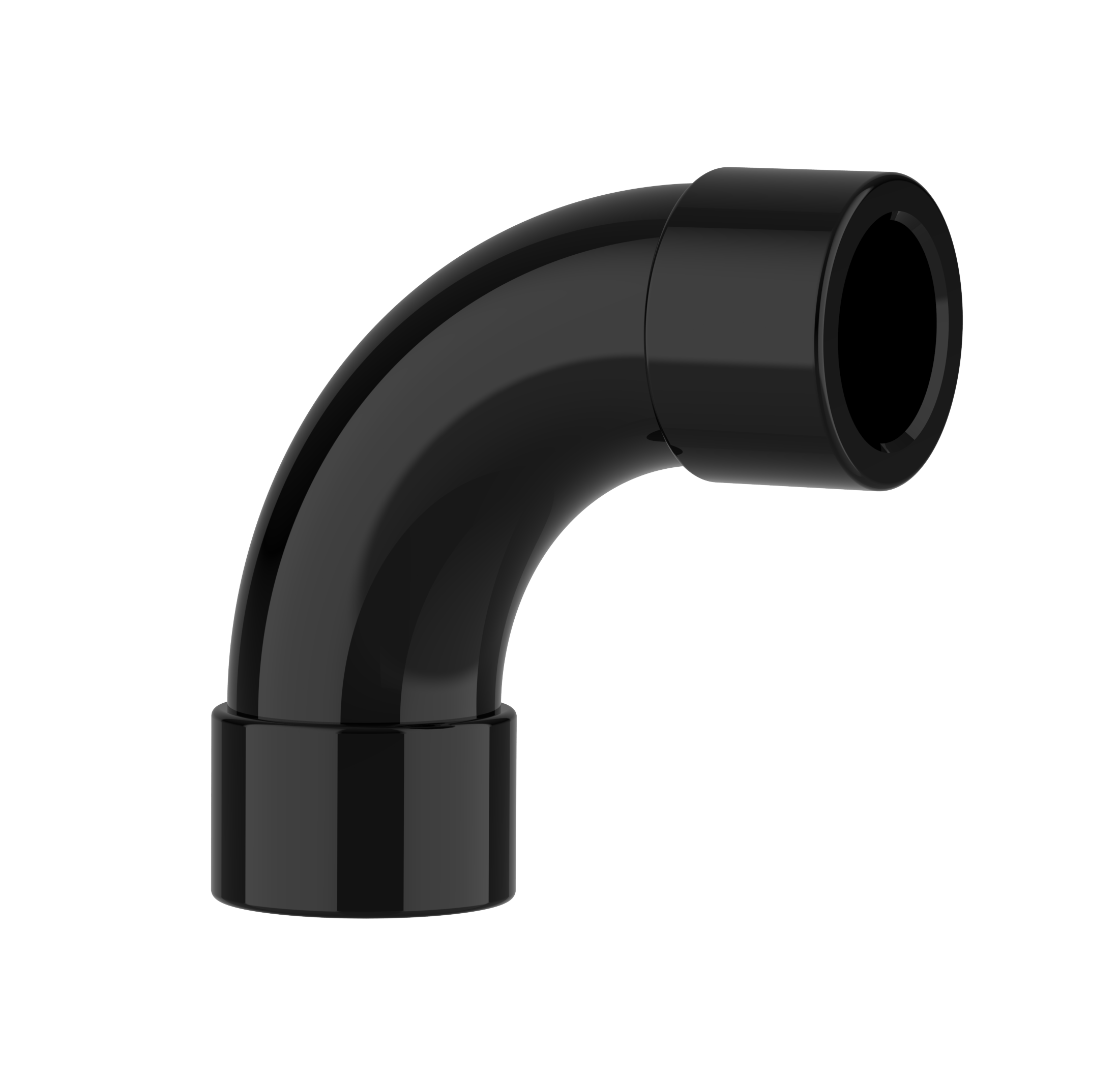 Böj 90 grader för samplingrör Svart 25 mm