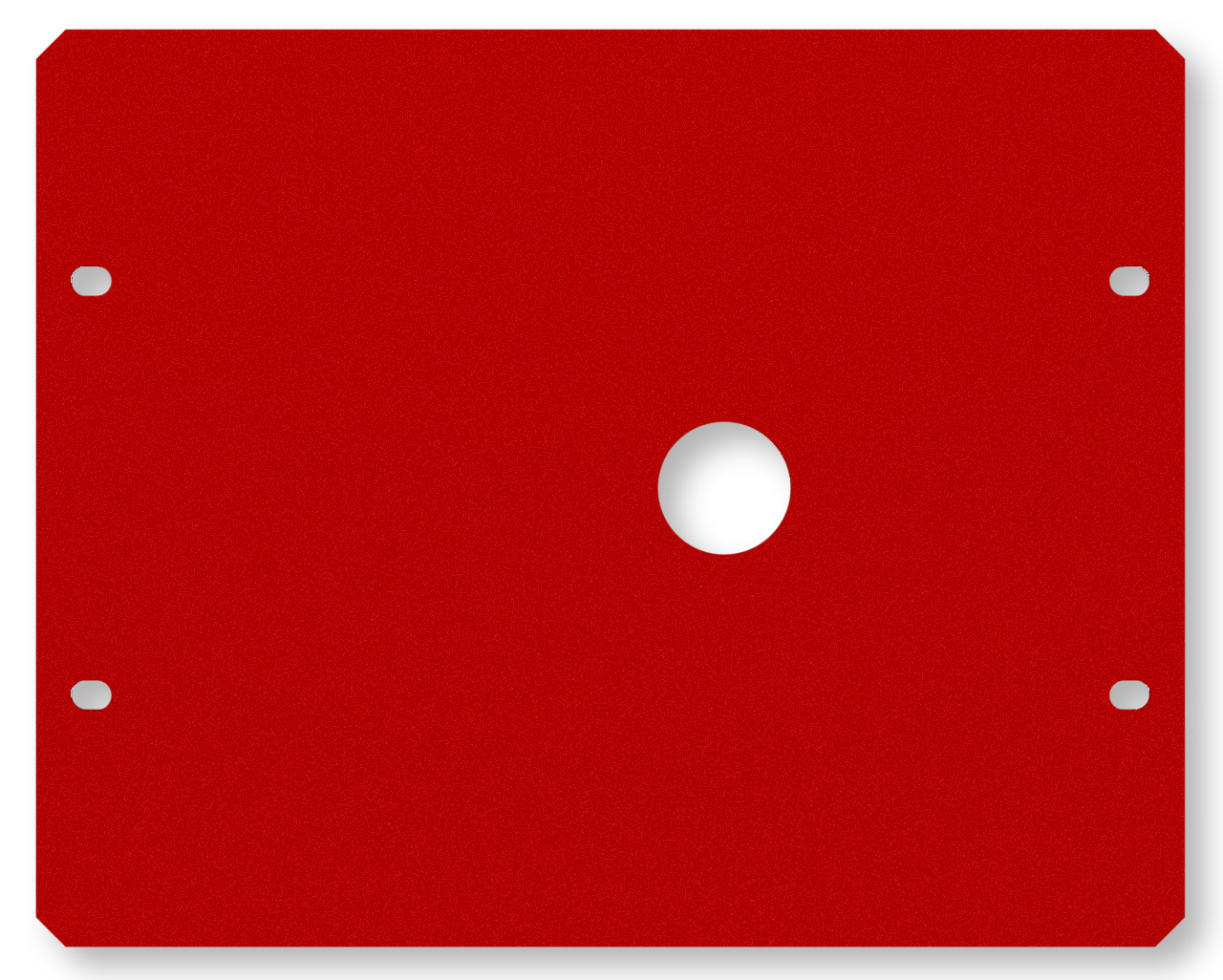 Frontplåt 1 hål röd