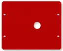 Frontplåt 1 hål röd
