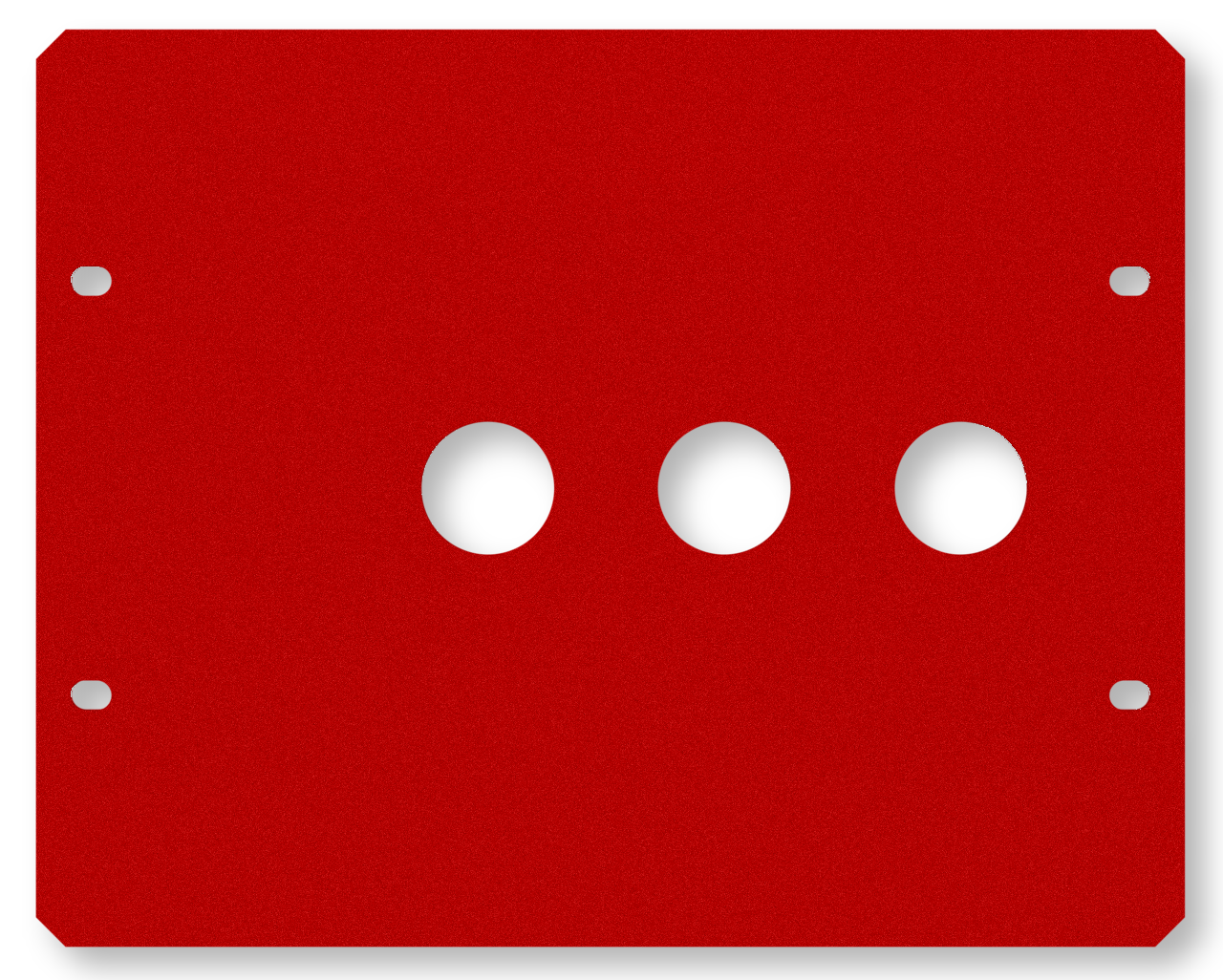 Frontplåt 3 hål röd