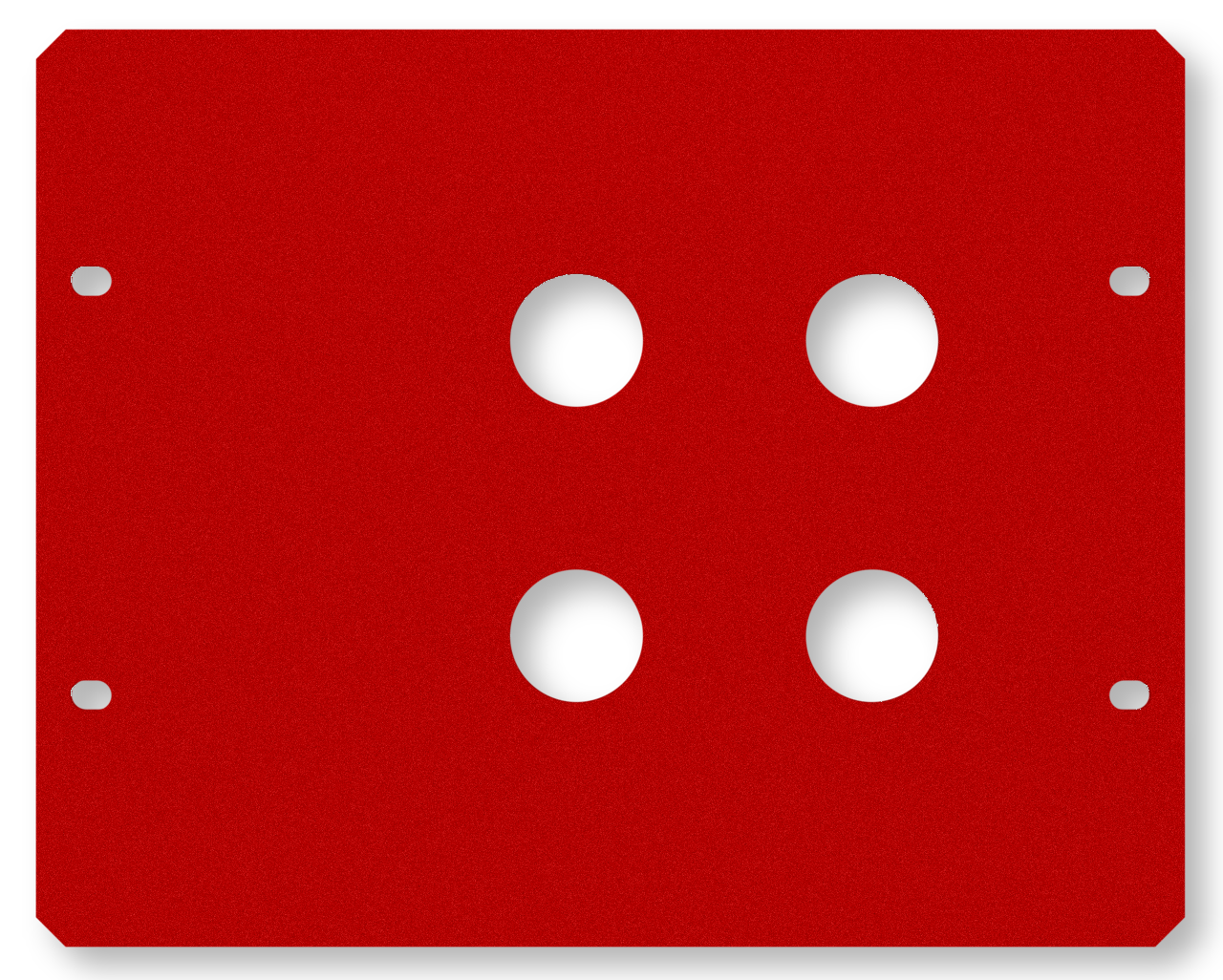 Frontplåt 4 hål röd
