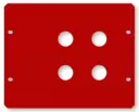Frontplåt 4 hål röd