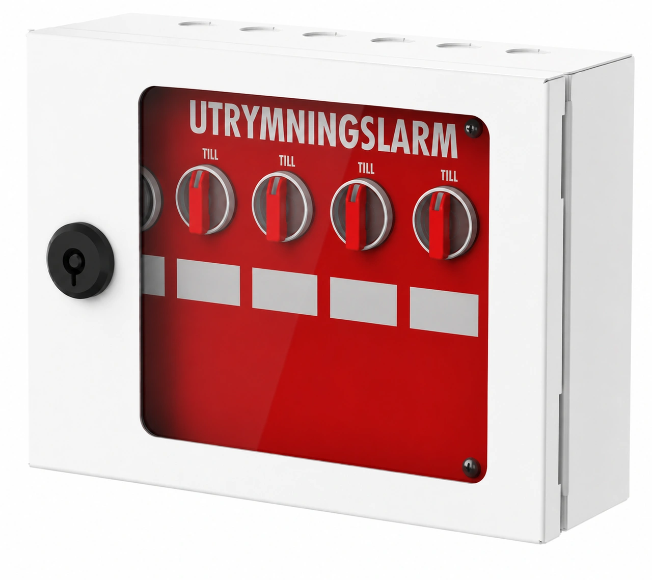 Manöverskåp för utrymningslarm 5 sektioner internkopplat