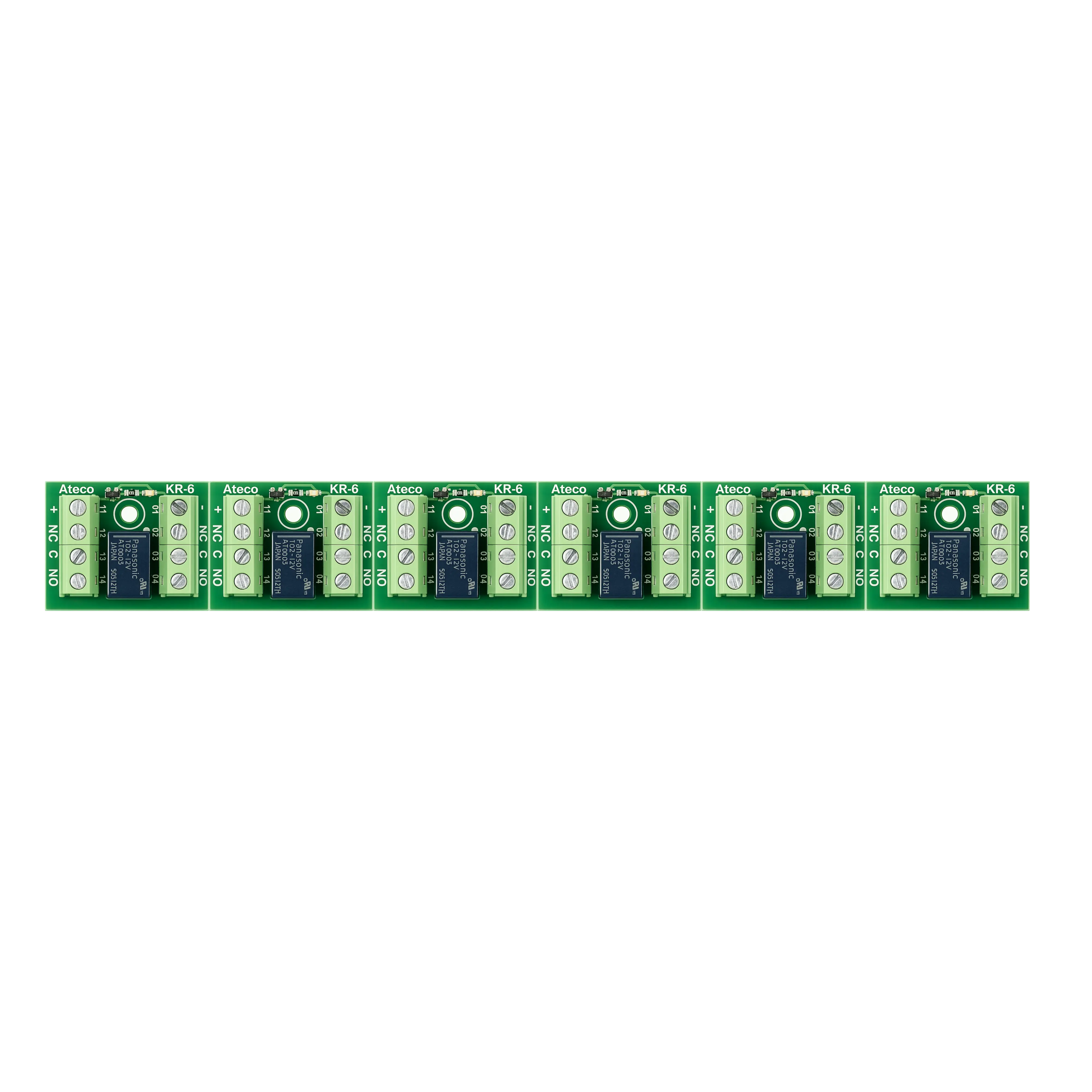 Reläkort 12-24 VDC 2vxl 6-pack