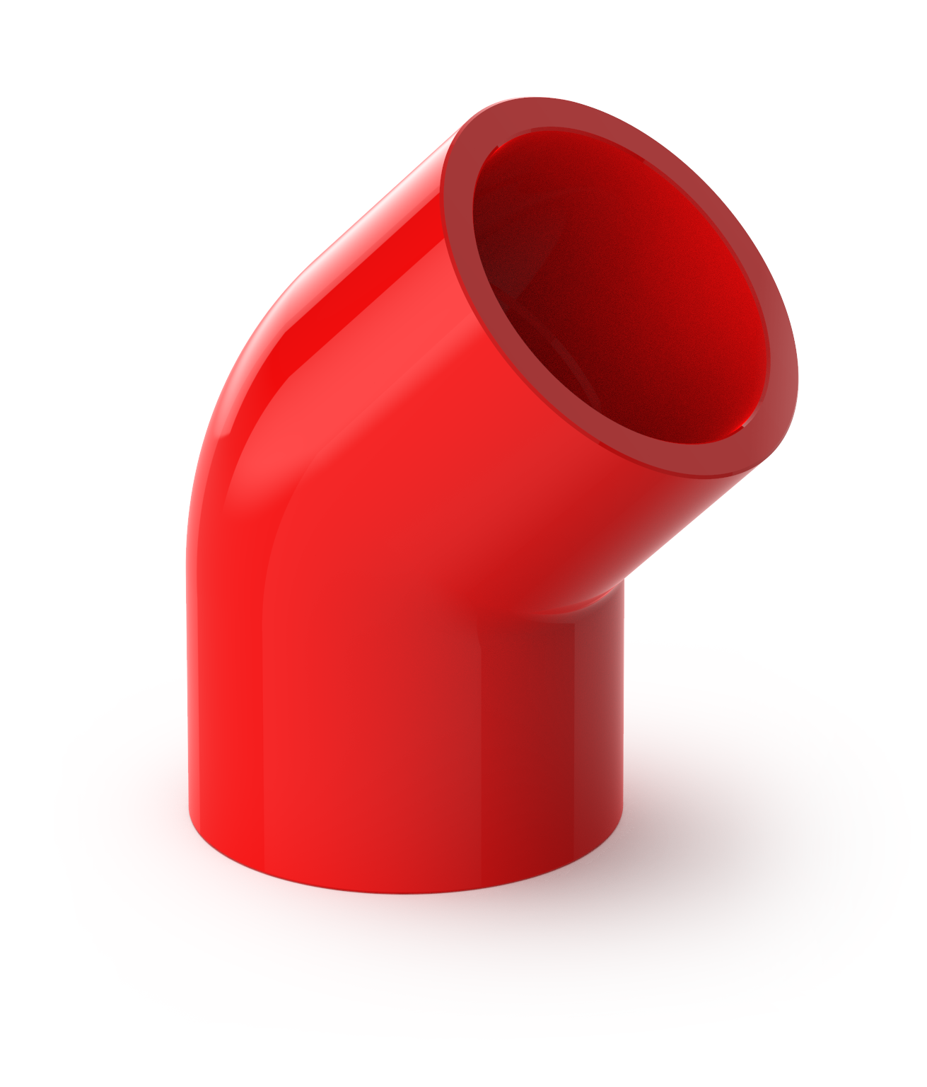 Vinkel 45 grader för saplingsrör röd 25 mm