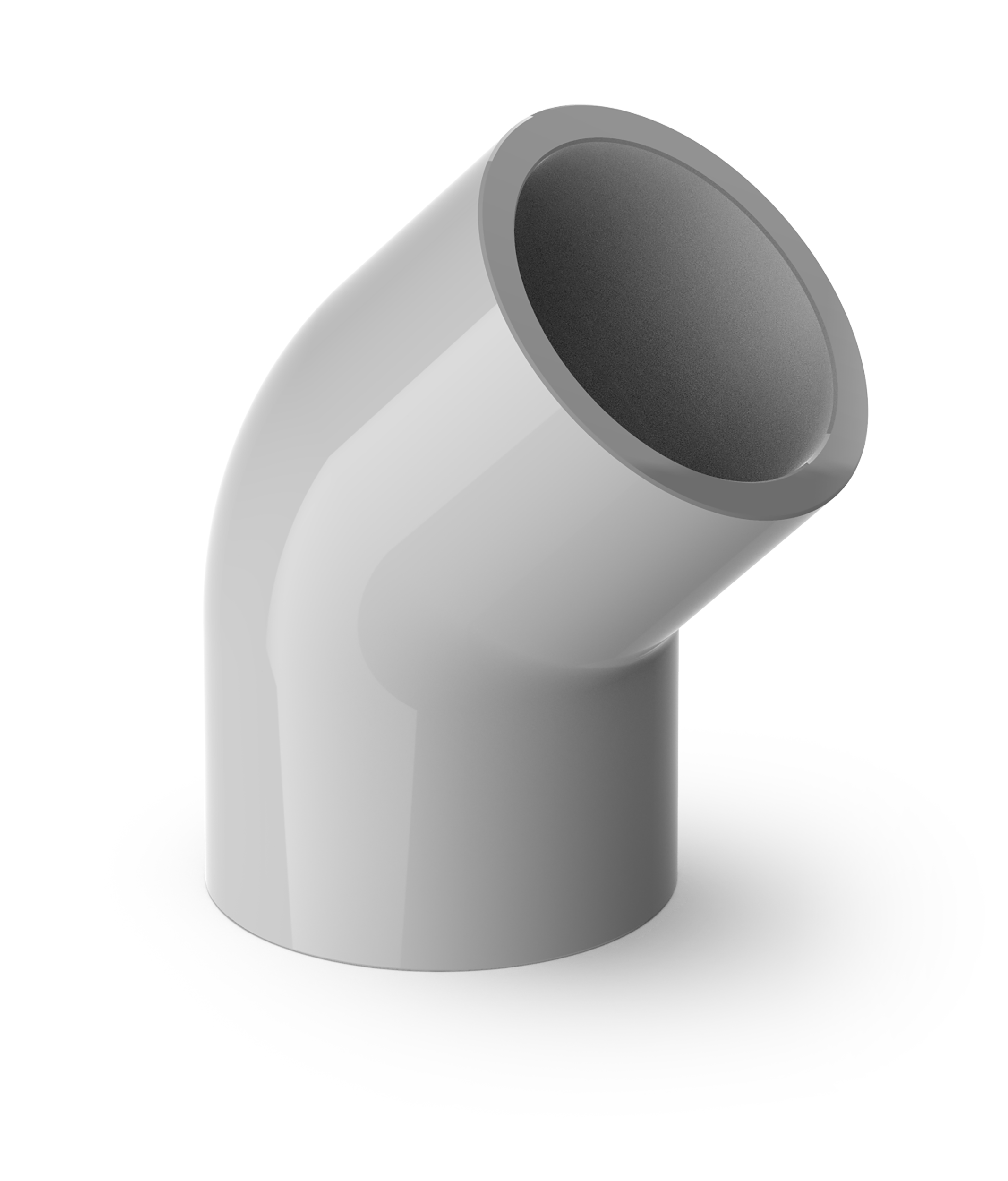 Vinkel 45 grader för saplingsrör Grå 25 mm