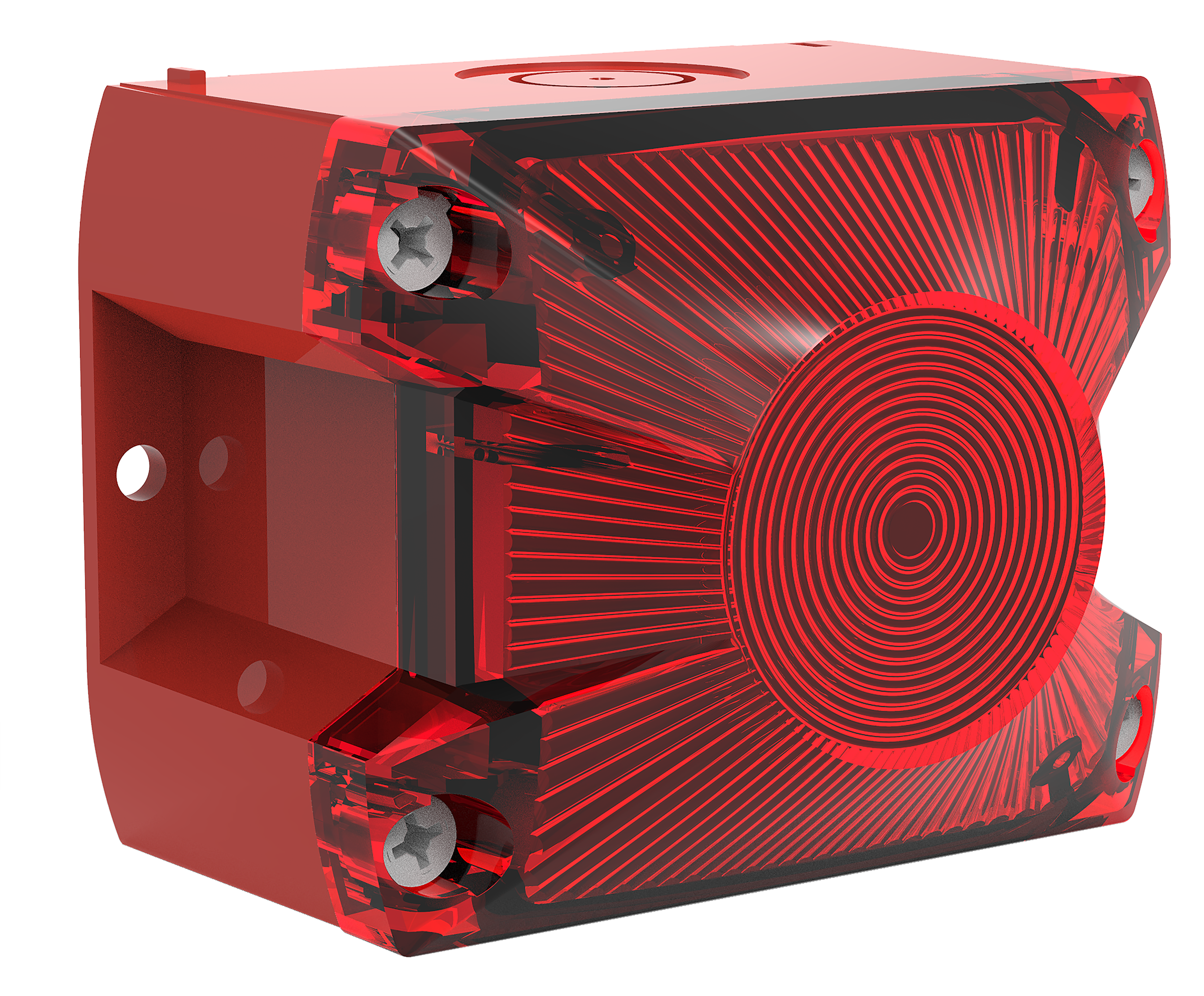 Blixtljus Röd lins högintensiv EN54-23