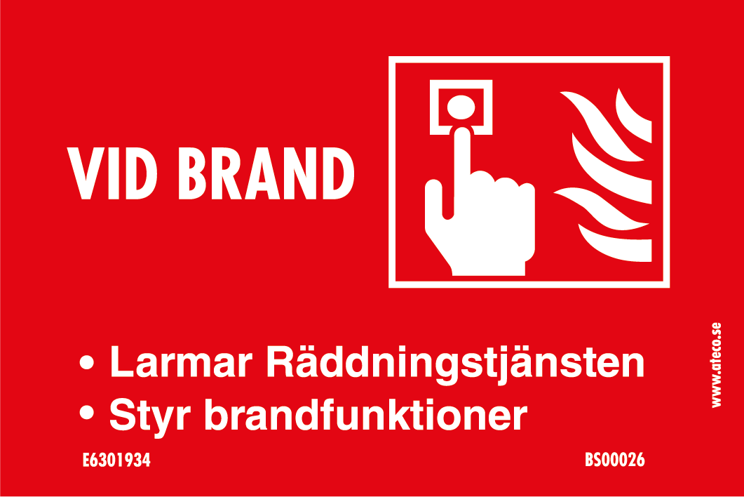 Skylt - Larmknapp 90x60