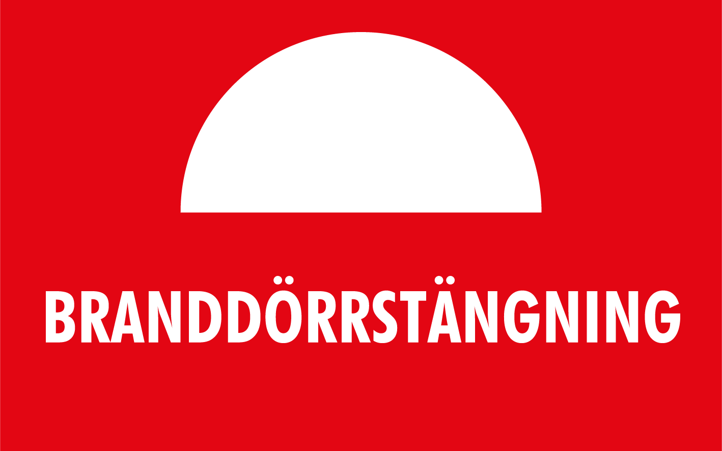 Skylt - Branddörrstängning 120x75