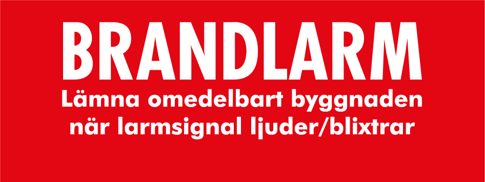 Skylt - Brandlarm lämna omedelbart byggn…(SBF110:8) 80x30