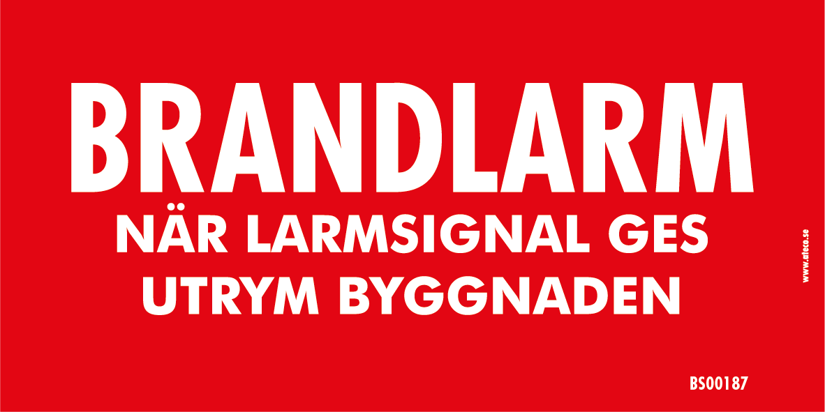 Skylt Brandlam När larmsignal ges...(SBF110:8) 100x50