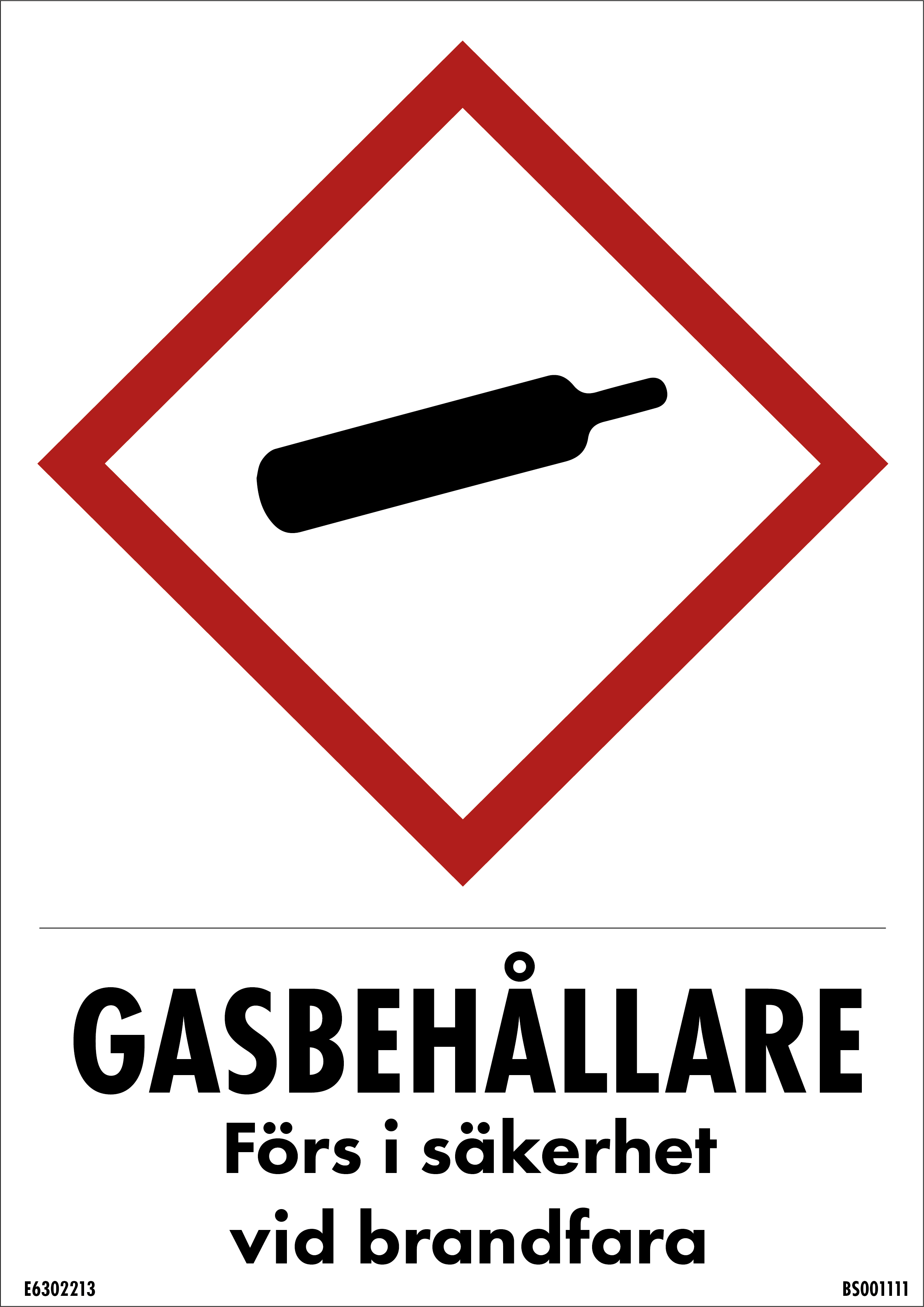 Skylt A4 Gasbehållare