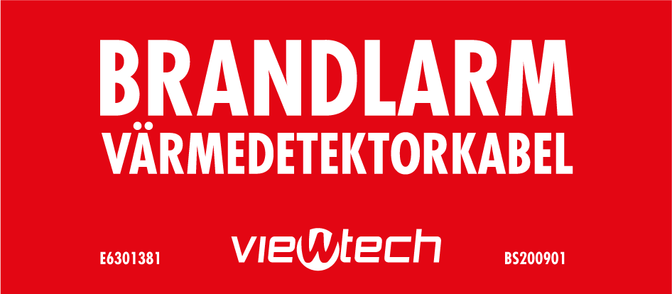 Skylt - Värmedetektorkabel 80x35