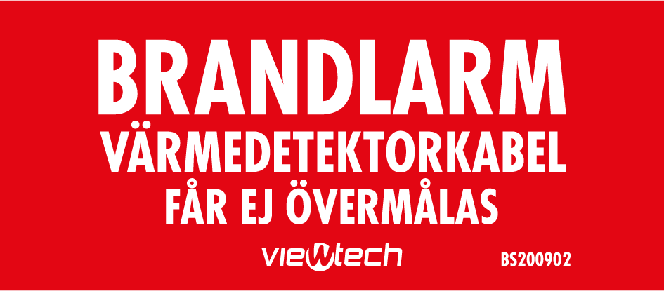 Skylt - Värmedetektorkabel 80x35